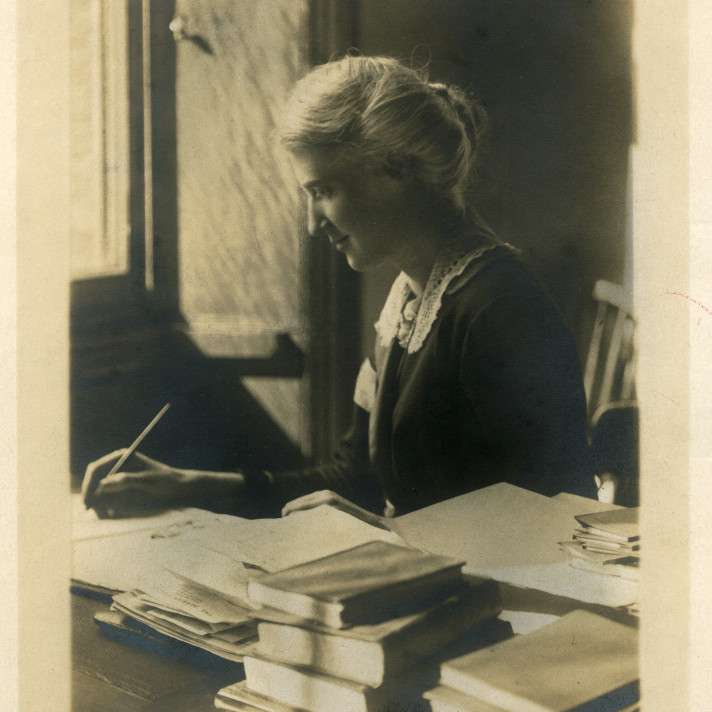Eglantyne Jebb at writing desk