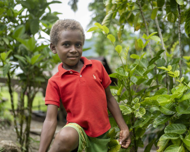 CH1818544 Moses seven near his home in Malaita Province the Solomon Islands 