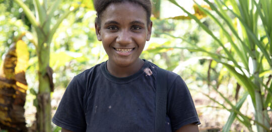 CH11454762 Lorisha, 15, at home in her community in Solomon Islands