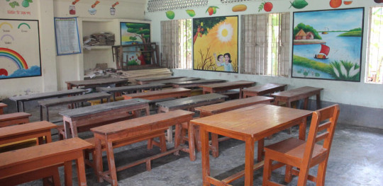 CH11033616 An empty classroom at a secondary school in Barishal IA Bangladesh.