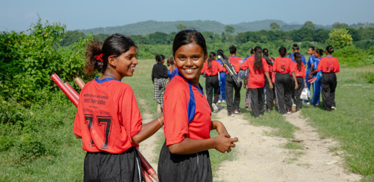 CH1875485 Ria 16 playing cricket in Saptari Nepal