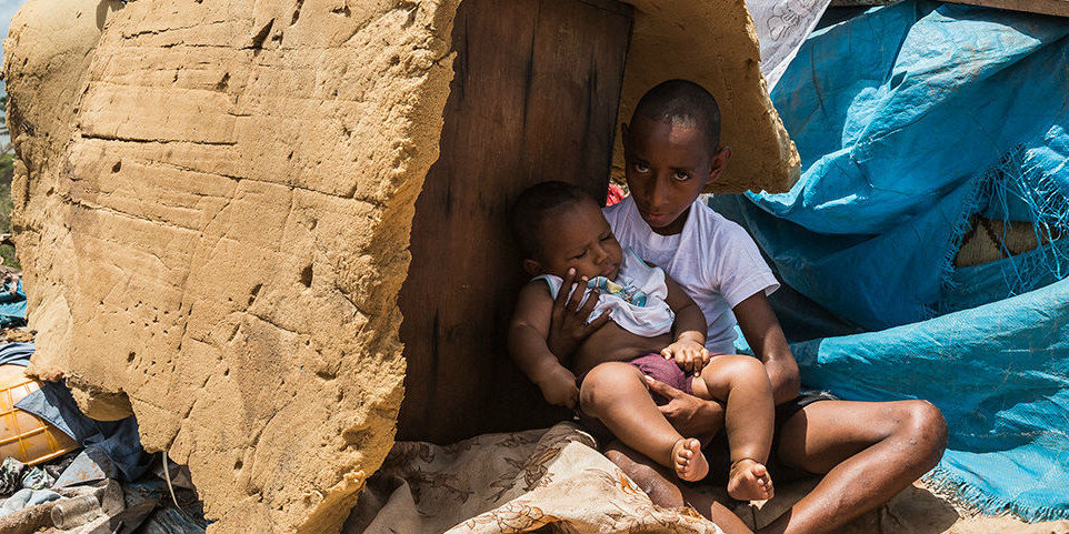 Boy with baby brother