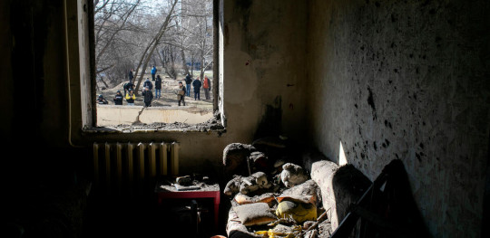 CH1662362 15032022   An apartment damaged by shelling in Kyiv Ukraine
