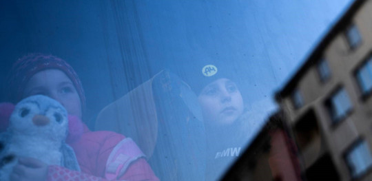 children fleeing the war in ukraine