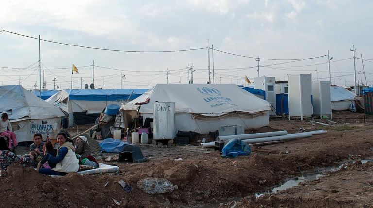 refugee camp tents