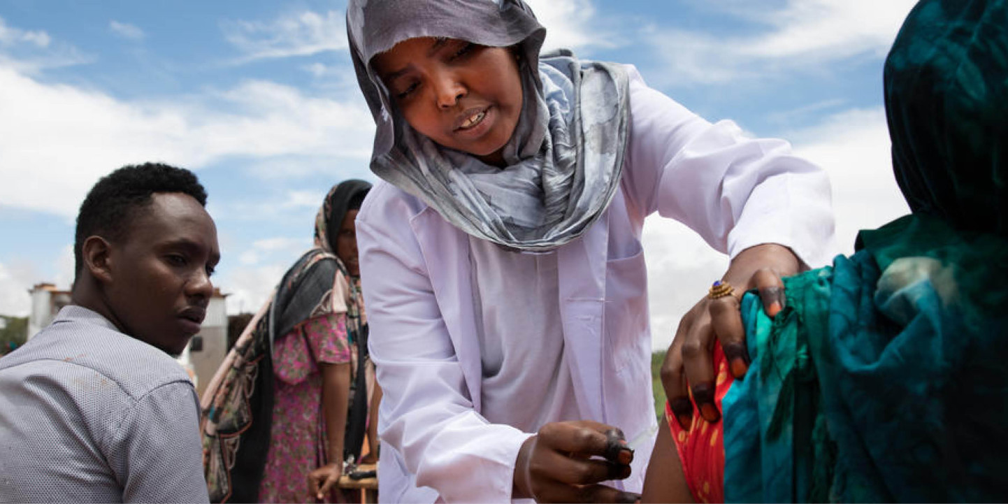 ifra mahamud administers vaccine